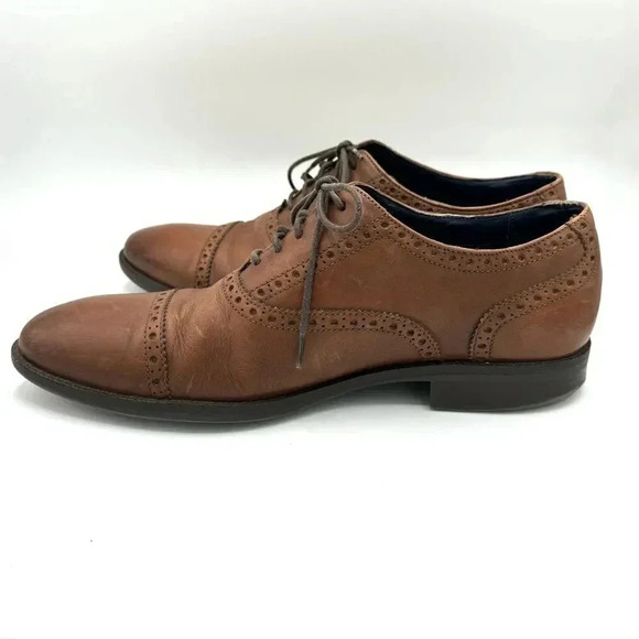 COLE HAAN Wayne Cap Toe Oxford in British Tan Size 8.5 - Picture 7 of 10